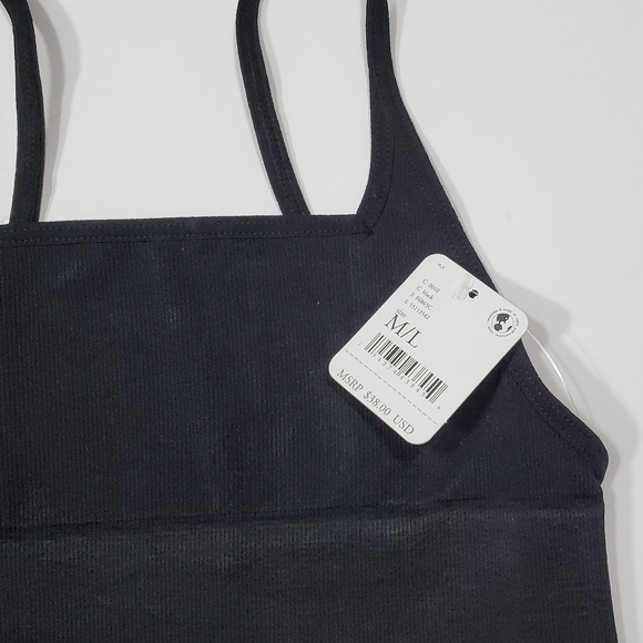 Free People Andi Square Neck Seamless Bra Black MSRP $38 FP084 - Picture 13 of 14